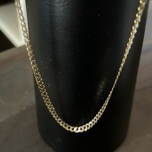 22”  open curb link  chain necklace. Solid 14k yellow and white gold ! NWOB